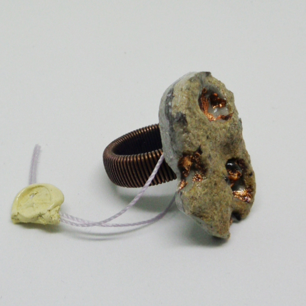 Δαχτυλίδι τσιμέντου - Λάβα «Λήμνος» - statement, handmade, λάβα, χαλκός, τσιμέντο, δαχτυλίδι, χειροποίητα, rock, σταθερά, μεγάλα