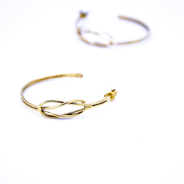 ''Bond'' hoop earrings - μοντέρνο, επιχρυσωμένα, επιχρυσωμένα, ασήμι 925, χειροποίητα, κρίκοι - 2