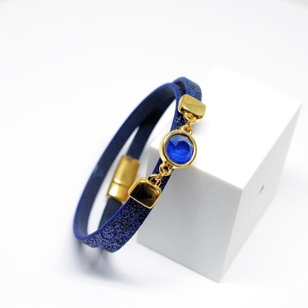 Βραχιόλι blue glitter/Swarovski Capri Blue V1624 - swarovski, swarovski, βραχιόλι, bracelet - 2