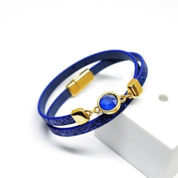 Βραχιόλι blue glitter/Swarovski Capri Blue V1624 - swarovski, swarovski, βραχιόλι, bracelet - 3