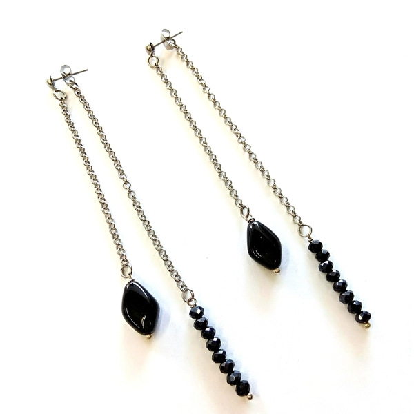 Chain earrings - αλυσίδες, αλυσίδες, ιδιαίτερο, μοναδικό, μοντέρνο, κρύσταλλα, χάντρες, μακριά