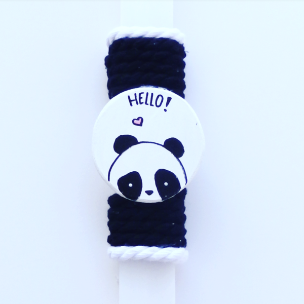 Πασχαλινή λαμπάδα "panda" - λαμπάδες, βαμβακερές κορδέλες, κερί, κερί, για παιδιά, για ενήλικες - 2