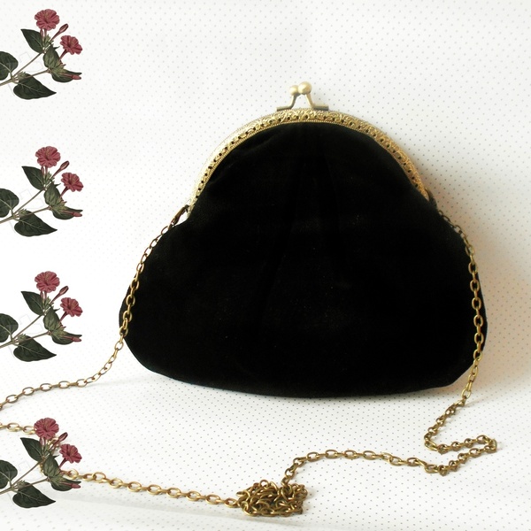 Ρομαντική Clutch τσάντα -Η βελούδινη γοητεία- - ύφασμα, αλυσίδες, clutch, βελούδο, βελούδο, γυναίκα
