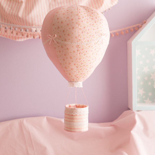 Κρεμαστό διακοσμητικό αερόστατο σε μεγάλο μέγεθος σε ρομαντικές ροζ αποχρώσεις - διακοσμητικό, κορίτσι, αερόστατο, δώρα για βάπτιση, μόμπιλε - 3