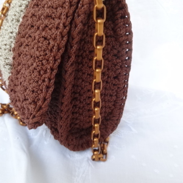 Πλεκτή χειροποίητη τσάντα - clutch, χιαστί, crochet, πλεκτές τσάντες - 4