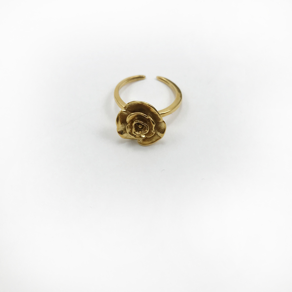 gold ring // blossom - μονόχρωμες, ιδιαίτερο, μοναδικό, μοντέρνο, επιχρυσωμένα, ορείχαλκος, δώρο, μέταλλο, δαχτυλίδι, χειροποίητα, για όλες τις ώρες, minimal, λουλούδι, μικρά, unique, διαχρονικό, μπρούντζος, αυξομειούμενα
