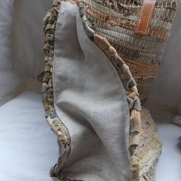 Τσάντα χειροποίητη από δερμάτινη κουρελού - ώμου, κουρελού, χειροποίητα, boho, ethnic - 2