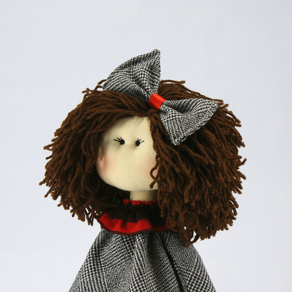 Υφασμάτινη χειροποίητη κούκλα Μαλβίνα - μαλλί, βαμβάκι, μοναδικό, κορίτσι, τσόχα, δώρο, χειροποίητα, γενέθλια, κούκλες - 2