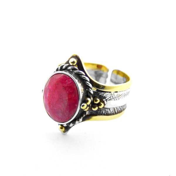 " Ruby passion" - Δαχτυλίδι από ασήμι 925, ορείχαλκο και Ρουμπίνι!χνβ - statement, ethnic, μέσης, αυξομειούμενα