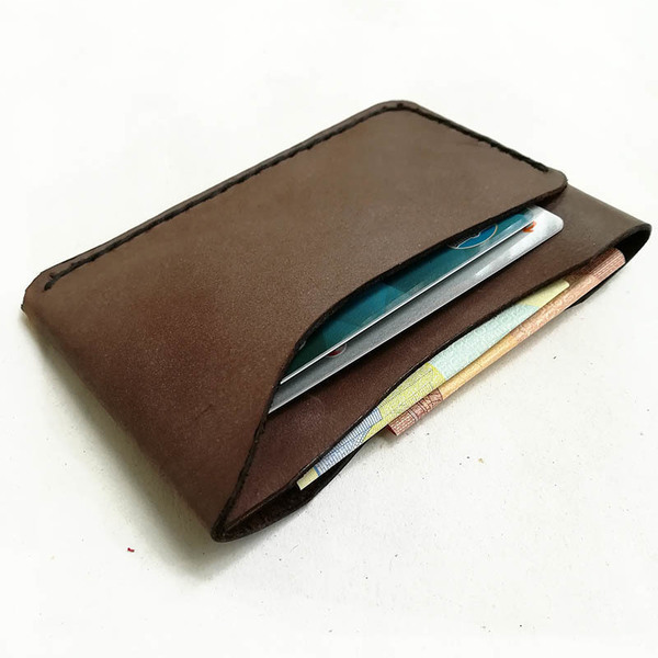Δερμάτινο πορτοφόλι τσέπης - δέρμα, minimal - 3