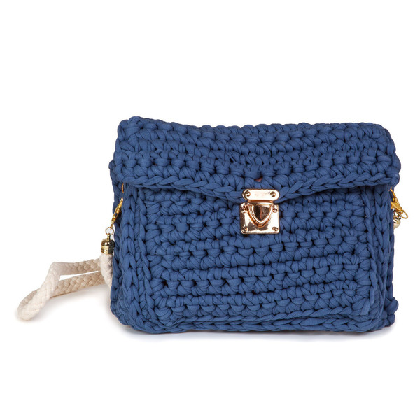 Πλεκτή τσάντα ταχυδρόμου - χιαστί, crochet, πλεκτή
