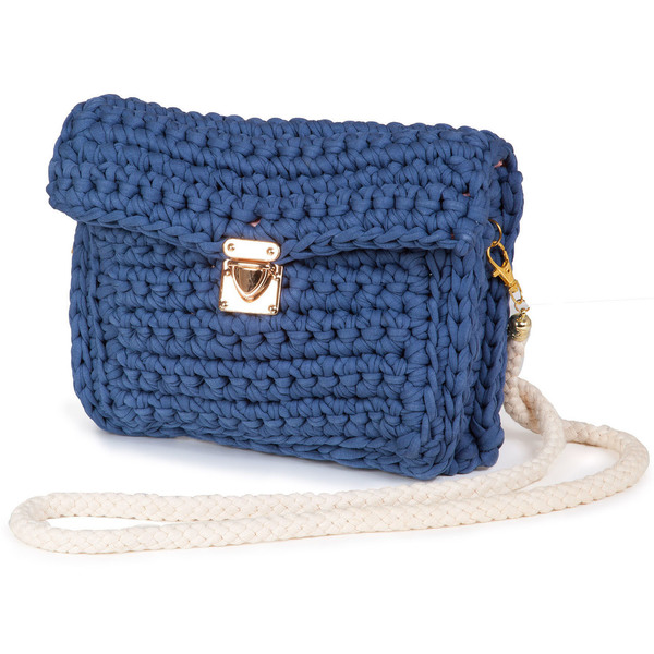 Πλεκτή τσάντα ταχυδρόμου - χιαστί, crochet, πλεκτή - 2