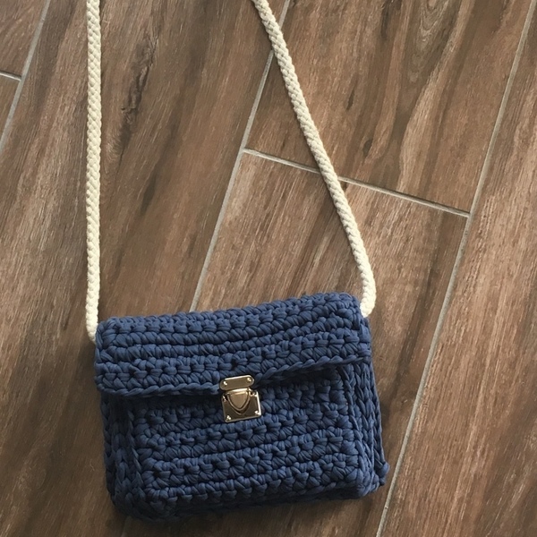 Πλεκτή τσάντα ταχυδρόμου - χιαστί, crochet, πλεκτή - 5