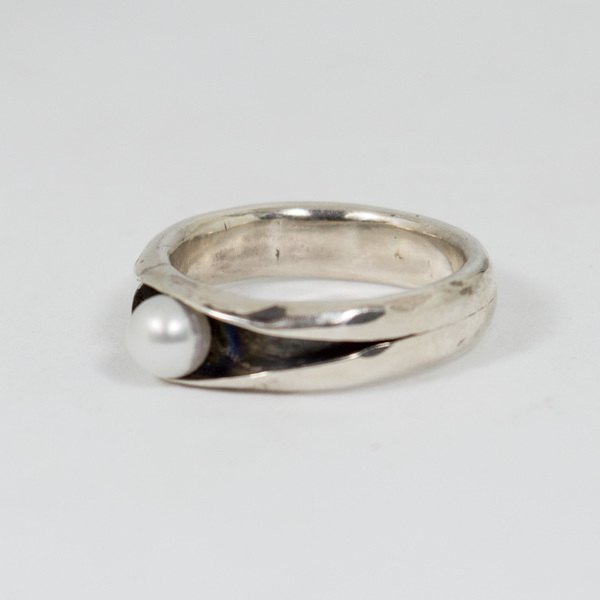 Ασημένιο δαχτυλίδι με Μαργαριτάρι - ασήμι, ημιπολύτιμες πέτρες, μαργαριτάρι, μαργαριτάρι, ασήμι 925, δώρο, δαχτυλίδι, χειροποίητα, minimal, βεράκια, δώρα για γυναίκες