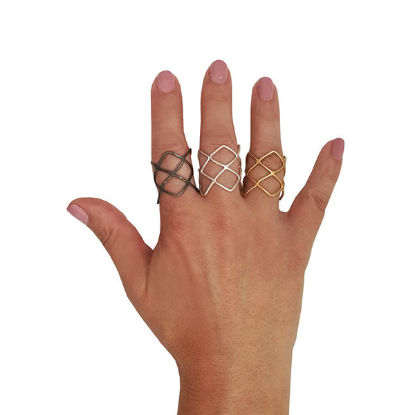 Δαχτυλίδι ασημένιο μεγάλο|Thumb ring|Lace ring - statement, ασήμι, μοντέρνο, επιχρυσωμένα, ασήμι 925, γεωμετρικά σχέδια, minimal, μεγάλα, αυξομειούμενα