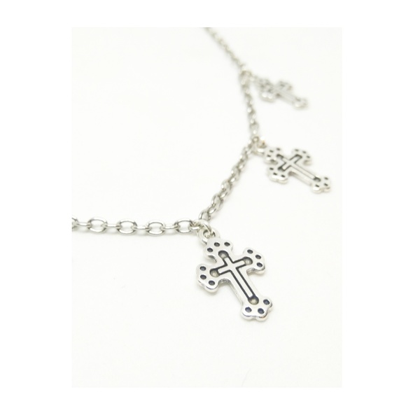 Κολιέ με κρεμαστούς σταυρούς - αλυσίδες, ορείχαλκος, σταυρός, κολιέ, χειροποίητα, rock, αυξομειούμενα - 3