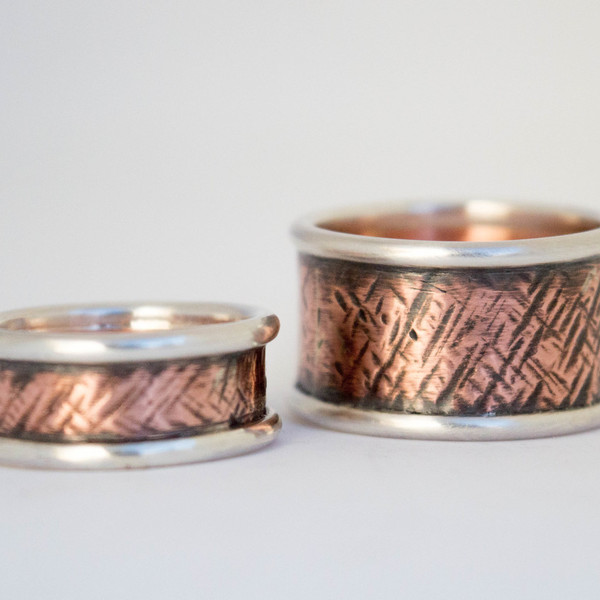 Ανδρικό και γυναικείο δαχτυλίδι από Χαλκό και Ασήμι - ασήμι, γυναικεία, ασήμι 925, ανδρικά, χαλκός, χαλκός, δαχτυλίδι, δαχτυλίδια, χειροποίητα, personalised, δώρα για άντρες - 3