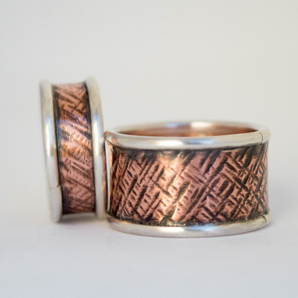 Ανδρικό και γυναικείο δαχτυλίδι από Χαλκό και Ασήμι - ασήμι, γυναικεία, ασήμι 925, ανδρικά, χαλκός, χαλκός, δαχτυλίδι, δαχτυλίδια, χειροποίητα, personalised, δώρα για άντρες - 4