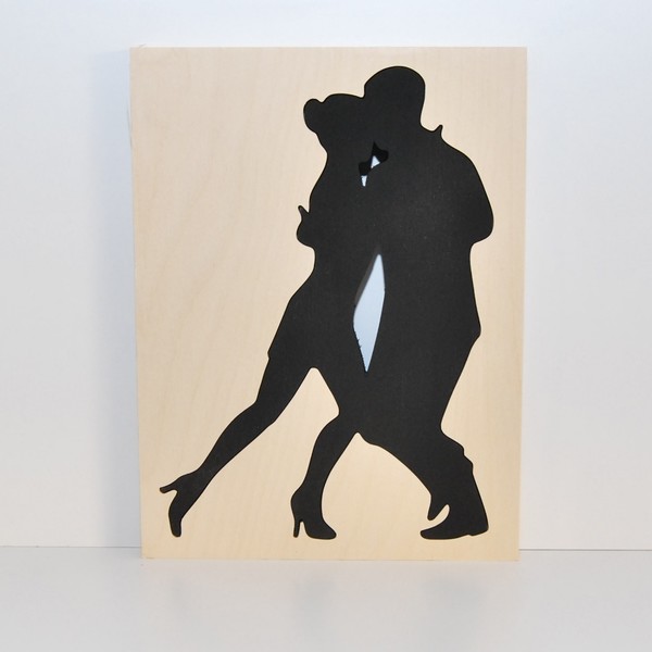 Dancing silhouette - ξύλο, δώρο, σπίτι, χειροποίητα, δώρα γάμου, δωμάτιο, ξύλινο, ξύλινο, παιδικό δωμάτιο, μινιατούρες φιγούρες - 3