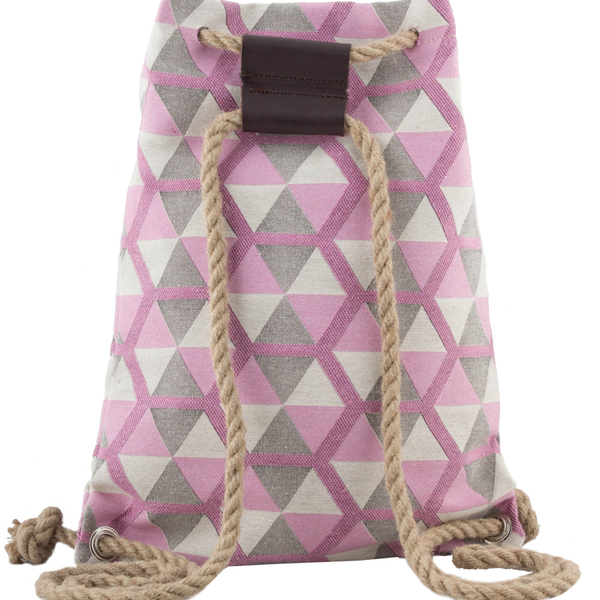 Dourvas Hexagon Classic Backpack Pink - σακίδια πλάτης, γεωμετρικά σχέδια, boho - 2