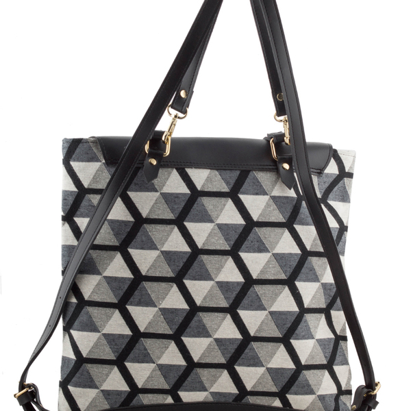 Hexagon Backpack Black - σακίδια πλάτης, γεωμετρικά σχέδια, boho - 2