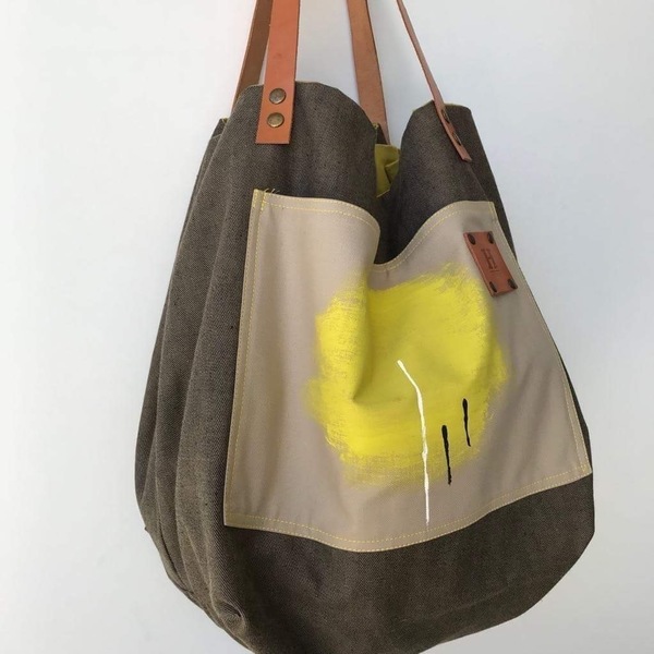 Χειροποίητη τσάντα ώμου oversized διπλής όψης - ώμου, διπλής όψης, τσάντα, χειροποίητα, μεγάλες, αξεσουάρ, minimal, must αξεσουάρ - 2