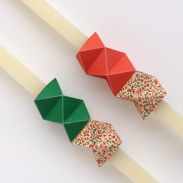 Πασχαλινή λαμπάδα origami με χάρτινο διακοσμητικό μοτίβο - λαμπάδες, minimal, για ενήλικες