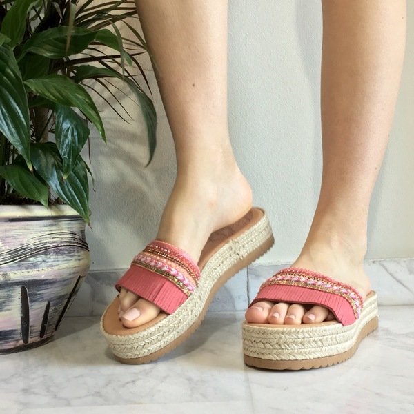 Δερμάτινα σανδάλια Pink steps - δέρμα, δέρμα, boho, slides - 3