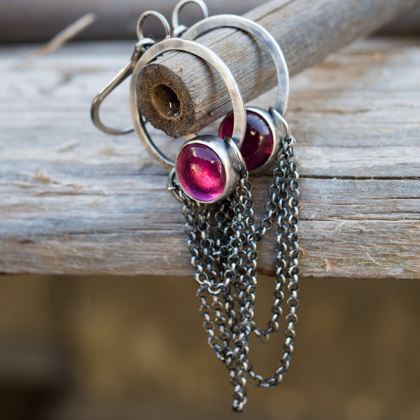 Ασημένια σκουλαρίκια με Pink Quartz(Ροζ Χαλαζία) - statement, ασήμι, ημιπολύτιμες πέτρες, vintage, χειροποίητα, χειροποίητα σκουλαρίκια με πέρλε, romantic, boho, κρεμαστά, μεγάλα - 5