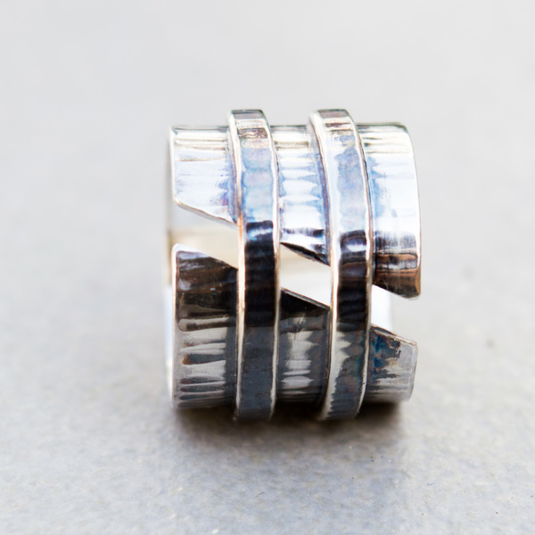 Ασημένιο μοντέρνο δαχτυλίδι - statement, ασήμι, μοντέρνο, ασήμι 925, δαχτυλίδι, minimal, unisex, σταθερά, μεγάλα - 2