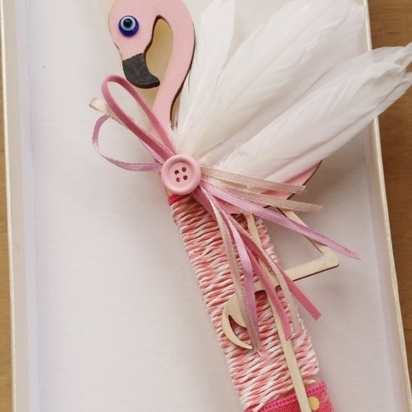 Λαμπάδα pink flamingo - κορίτσι, λαμπάδες, για παιδιά - 3