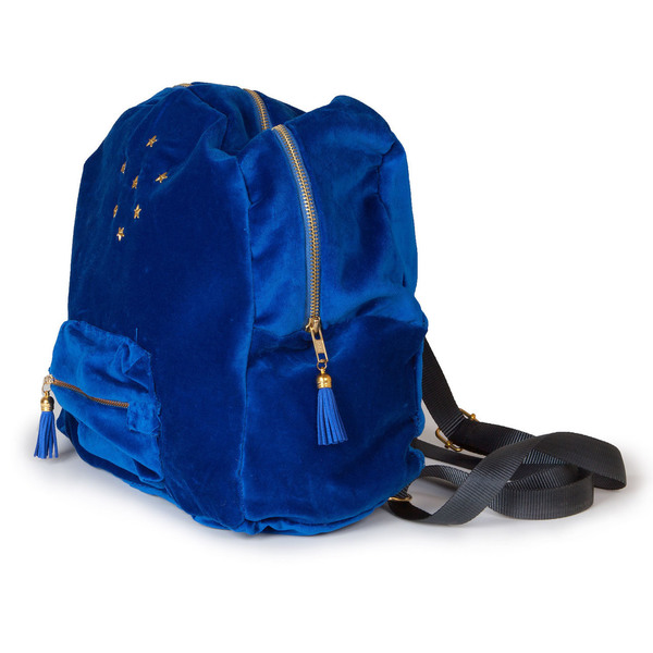 Βελουτέ χειροποίητο backpack - chic, μονόχρωμες, αστέρι, πλάτης, σακίδια πλάτης, βελούδο, minimal, Black Friday - 2