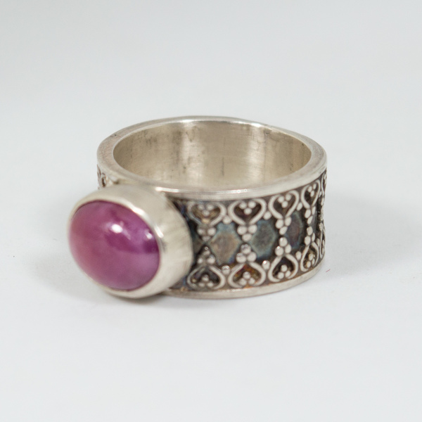 Ασημένιο δαχτυλίδι με Ρουμπίνι (ruby) - ασήμι, χειροποίητα, boho