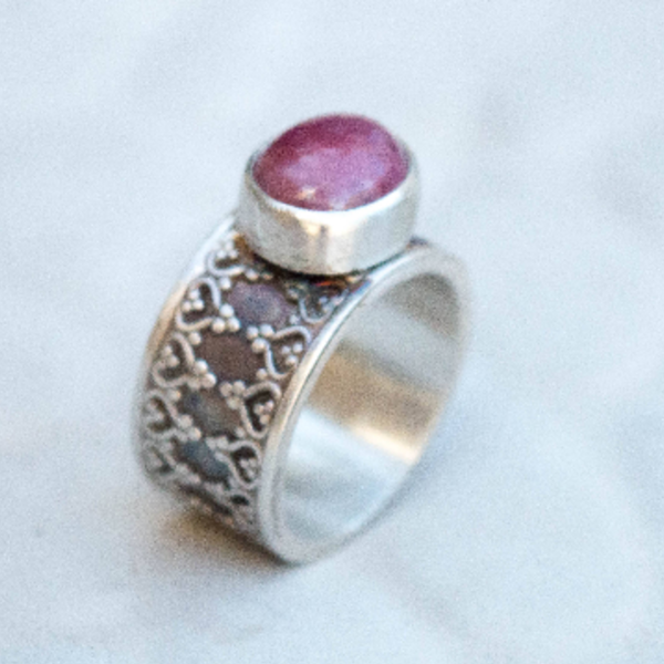 Ασημένιο δαχτυλίδι με Ρουμπίνι (ruby) - ασήμι, χειροποίητα, boho - 3