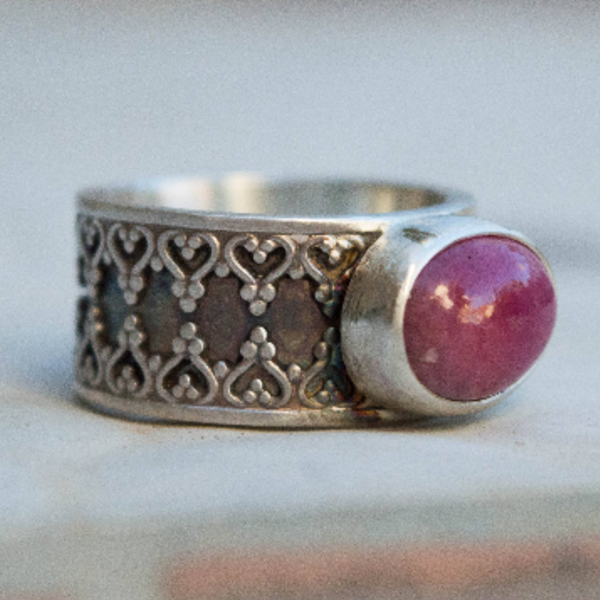 Ασημένιο δαχτυλίδι με Ρουμπίνι (ruby) - ασήμι, χειροποίητα, boho - 5