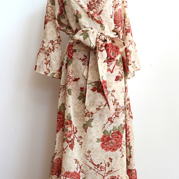 Romeo floral dress - vintage, μακρύ, χειροποίητα, φλοράλ, romantic, έλληνες σχεδιαστές - 2