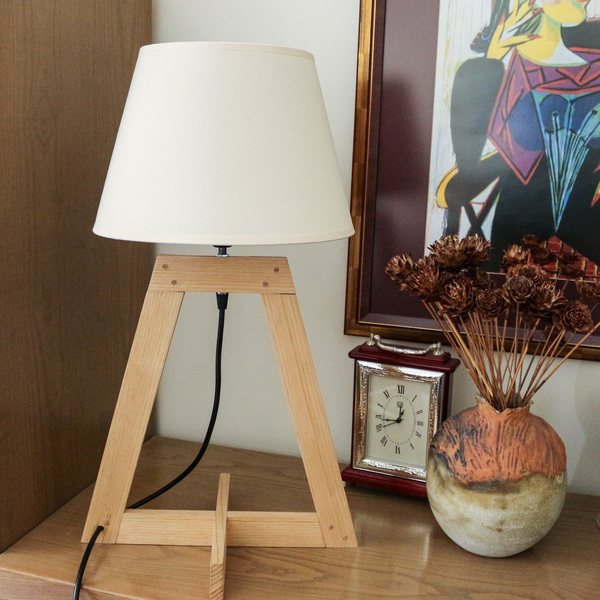 Ξύλινο Επιτραπέζιο Φωτιστικό - διακοσμητικό, ξύλο, χειροποίητα - 2