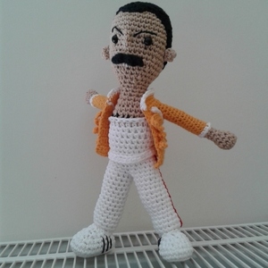 Πλεκτή κούκλα - Freddie Mercury inspired crochet doll - crochet, λούτρινα, πλεκτή, amigurumi