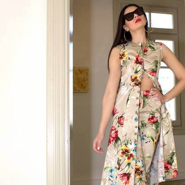 ΣΕΤ floral αμάνικο φόρεμα/γιλέκο + παντελόνι - set, φλοράλ, trend