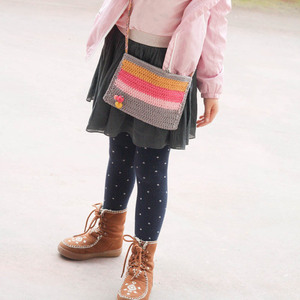Πλεκτή βαμβακερή τσάντα ροζ γκρι με ξύλινες χάντρες για κορίτσια - κορίτσι, τσάντα, πλεκτή, για παιδιά, τσαντάκια - 5