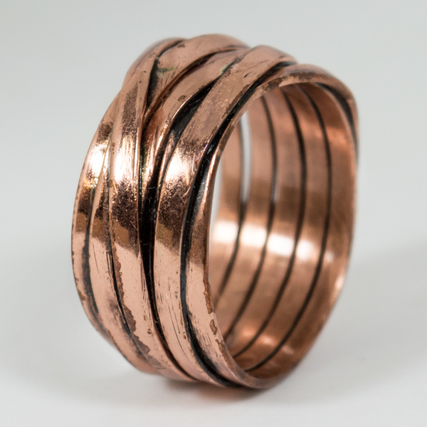 Χάλκινο wrap around δαχτυλίδι - statement, μοντέρνο, χαλκός, δαχτυλίδι, unisex - 2