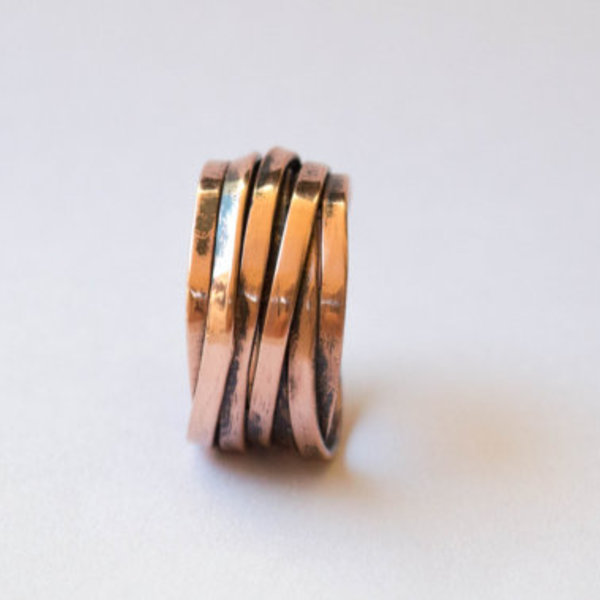 Χάλκινο wrap around δαχτυλίδι - statement, μοντέρνο, χαλκός, δαχτυλίδι, unisex - 3