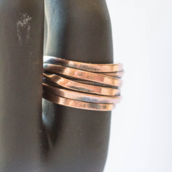 Χάλκινο wrap around δαχτυλίδι - statement, μοντέρνο, χαλκός, δαχτυλίδι, unisex - 5