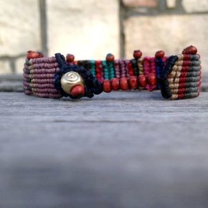 Makrame bracelet. - ξύλο, μακραμέ, κορδόνια, boho, ethnic, Black Friday - 3