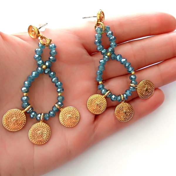 Greek boho earrings - καρφωτά