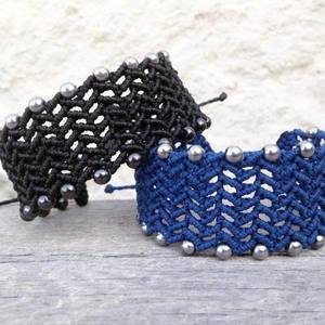 Makrame lace bracelet. - ημιπολύτιμες πέτρες, μοντέρνο, μακραμέ, κορδόνια, romantic, personalised, φαρδιά