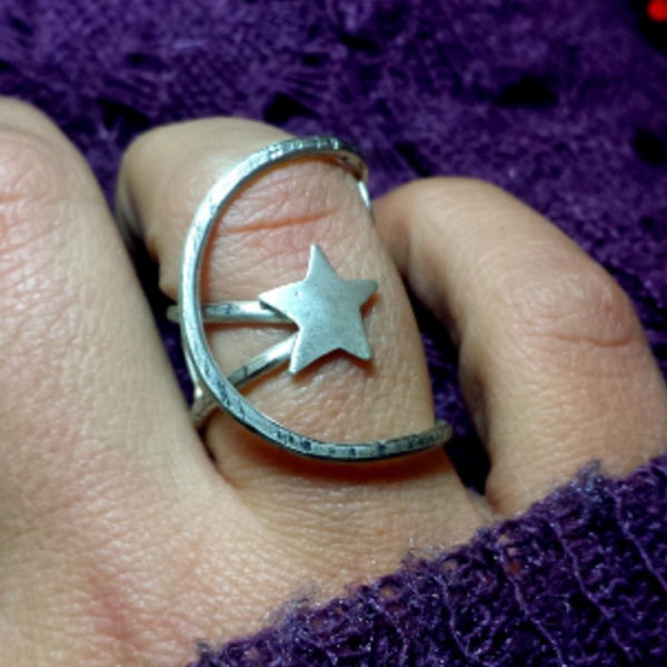 Αυξομειώμενο ασημένιο δαχτυλίδι Αστέρι - statement, ασήμι, μοναδικό, μοντέρνο, ασήμι 925, αστέρι, romantic, rock, μεγάλα, έλληνες σχεδιαστές, αυξομειούμενα - 3