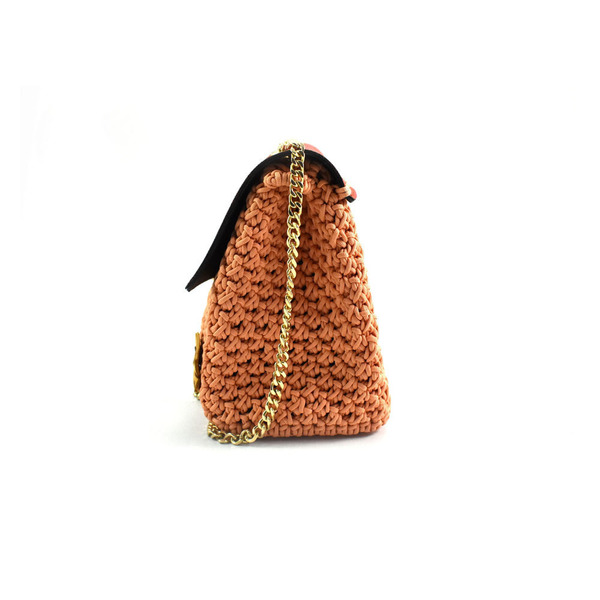 Χειροποίητη τσάντα ώμου τύπου channel - αλυσίδες, chic, ώμου, crochet - 3