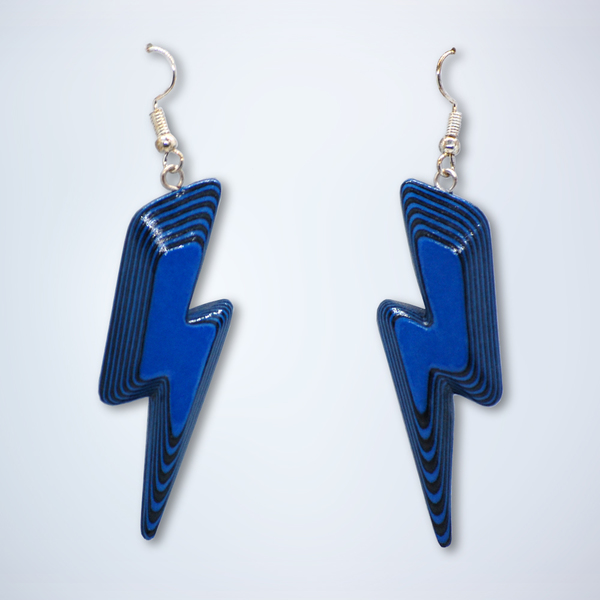 Blue Thunder Earrings - χαρτί, rock, κρεμαστά