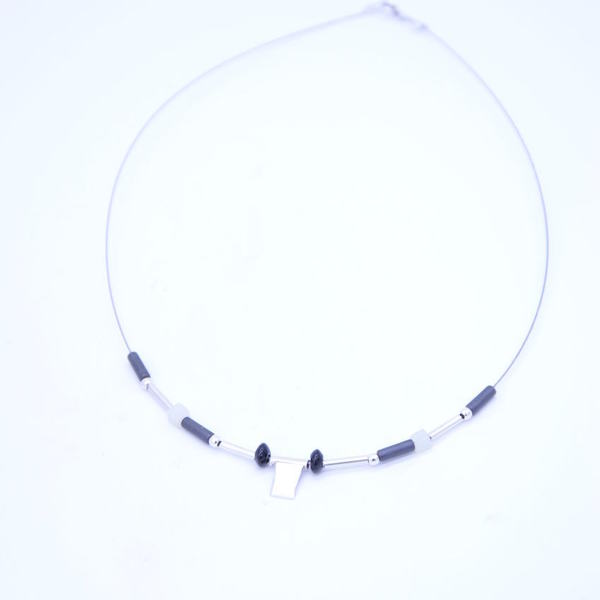''Geometric3'' minimalistic style necklace - ασήμι, ημιπολύτιμες πέτρες, μοντέρνο, γεωμετρικά σχέδια, κοντό, minimal, κοντά, personalised, unisex, rock, κρεμαστά, Black Friday